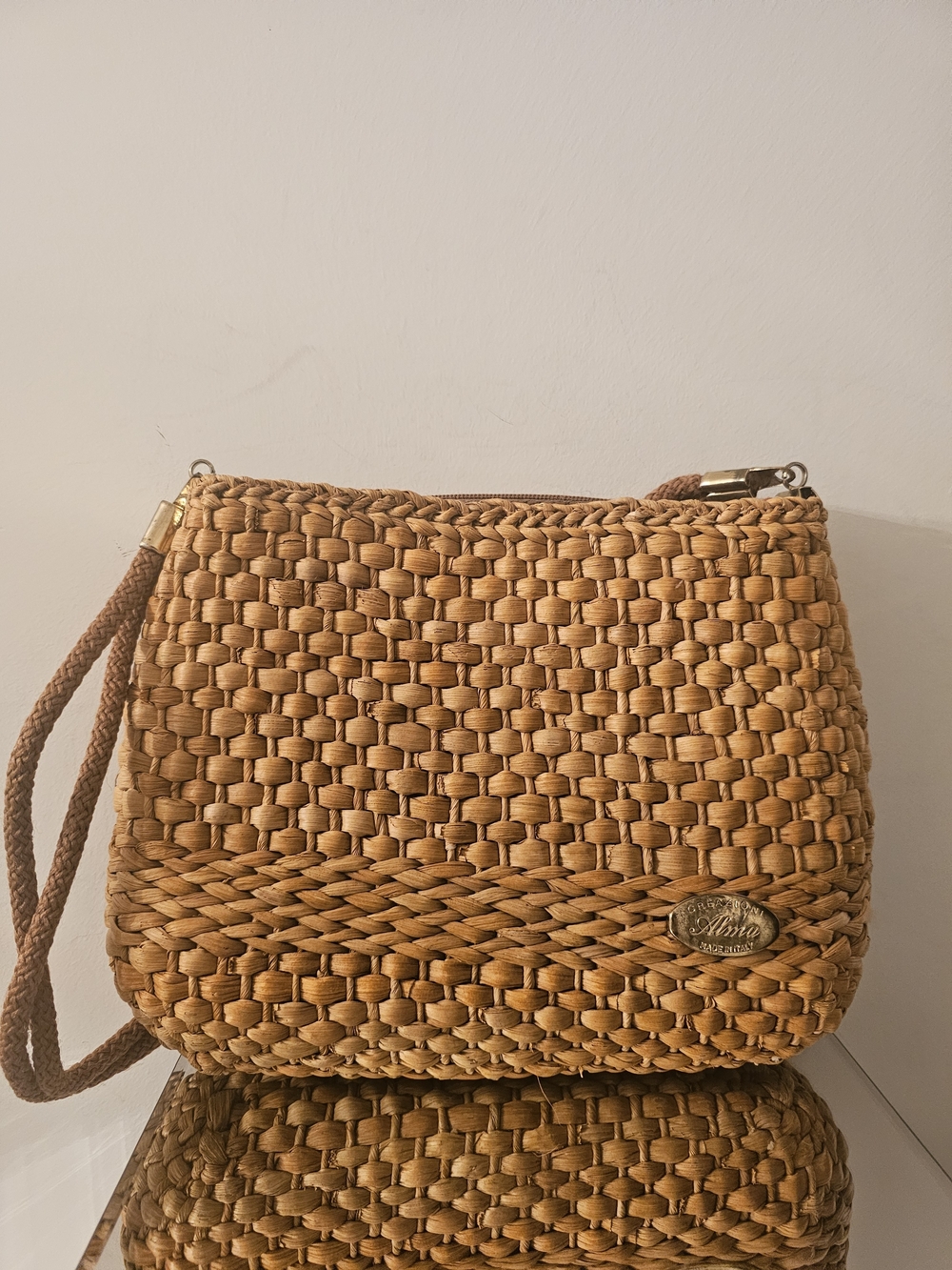 Woven Crossbody Bag in Tan